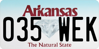 AR license plate 035WEK