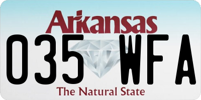 AR license plate 035WFA