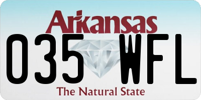 AR license plate 035WFL