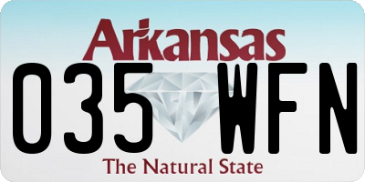 AR license plate 035WFN