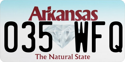 AR license plate 035WFQ
