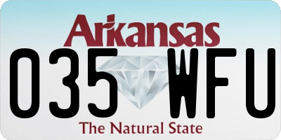 AR license plate 035WFU