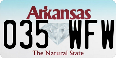 AR license plate 035WFW