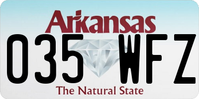 AR license plate 035WFZ