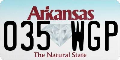 AR license plate 035WGP