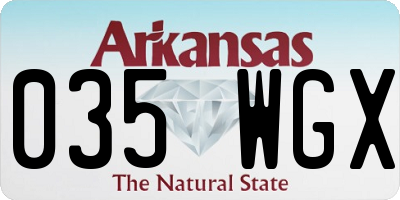 AR license plate 035WGX