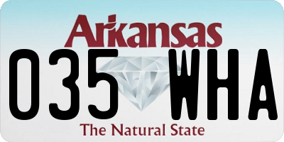 AR license plate 035WHA