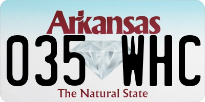 AR license plate 035WHC