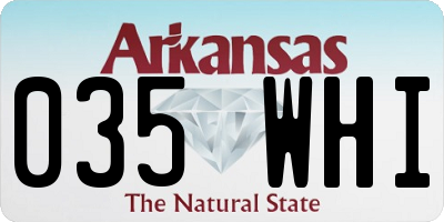AR license plate 035WHI
