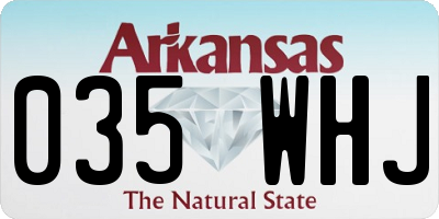 AR license plate 035WHJ