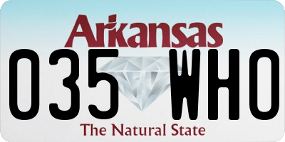 AR license plate 035WHO