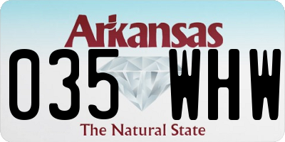 AR license plate 035WHW