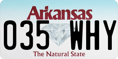 AR license plate 035WHY