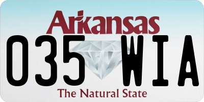 AR license plate 035WIA