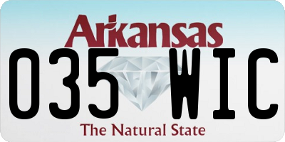 AR license plate 035WIC
