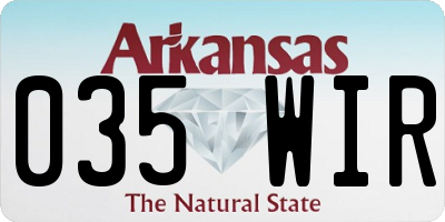 AR license plate 035WIR