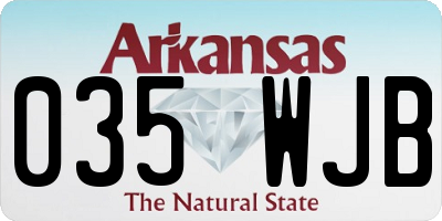 AR license plate 035WJB