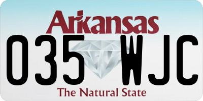 AR license plate 035WJC