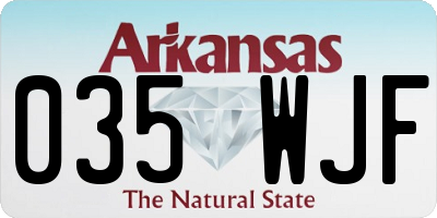 AR license plate 035WJF