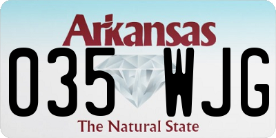 AR license plate 035WJG