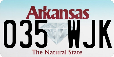 AR license plate 035WJK