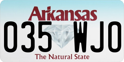 AR license plate 035WJO