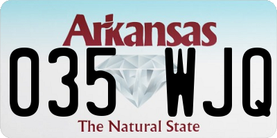 AR license plate 035WJQ
