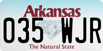 AR license plate 035WJR