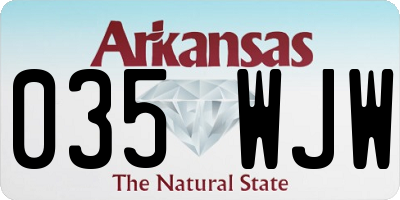 AR license plate 035WJW