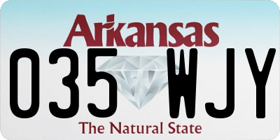AR license plate 035WJY