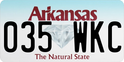AR license plate 035WKC