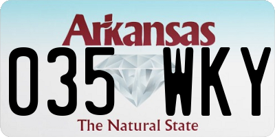 AR license plate 035WKY