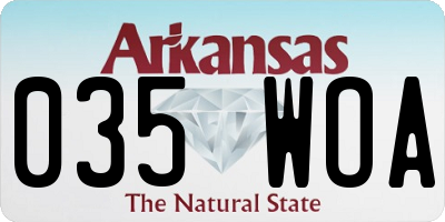 AR license plate 035WOA