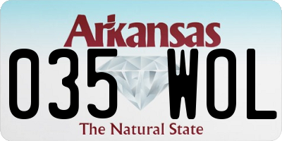 AR license plate 035WOL