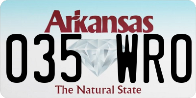 AR license plate 035WRO