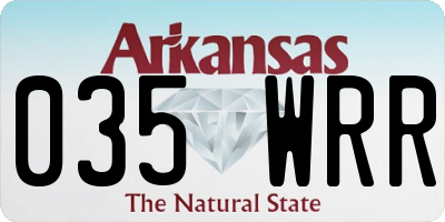 AR license plate 035WRR