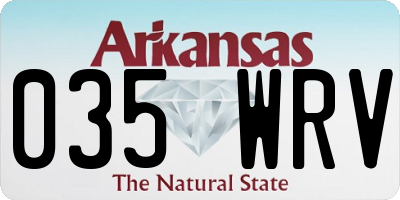 AR license plate 035WRV