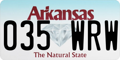 AR license plate 035WRW