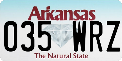 AR license plate 035WRZ