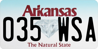 AR license plate 035WSA