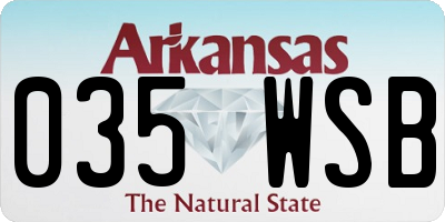 AR license plate 035WSB