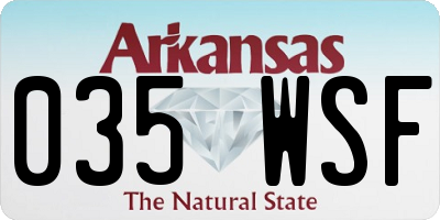 AR license plate 035WSF
