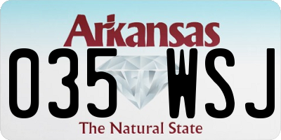 AR license plate 035WSJ