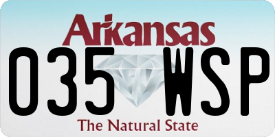 AR license plate 035WSP