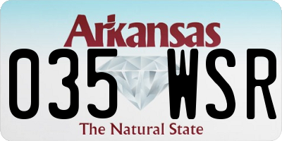 AR license plate 035WSR