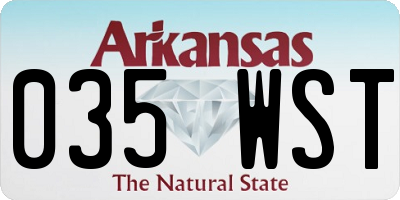 AR license plate 035WST