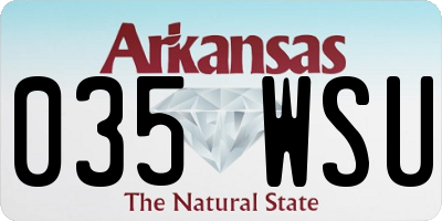 AR license plate 035WSU