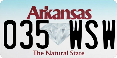 AR license plate 035WSW