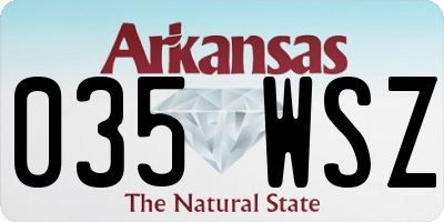 AR license plate 035WSZ
