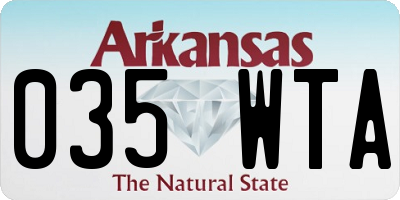 AR license plate 035WTA